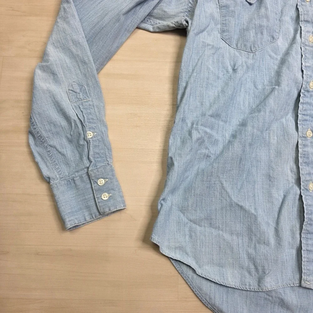 Polo Ralph Lauren New Classic Western Light Wash Size Medium Button Down Shirt